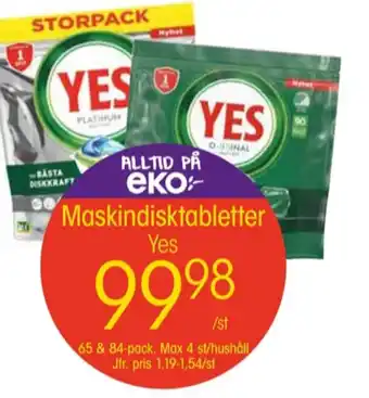EKO Yes diskmaskintabs erbjuda