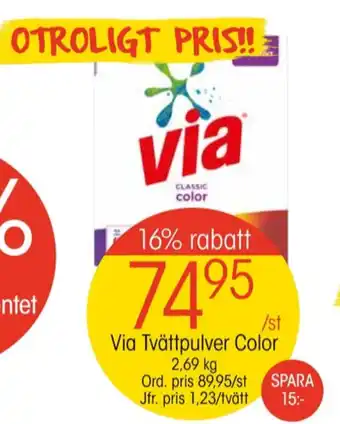 EKO Via tvättmedel pulver erbjuda