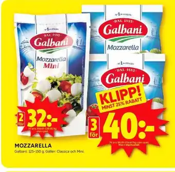 ICA Kvantum Galbani mozzarella erbjuda