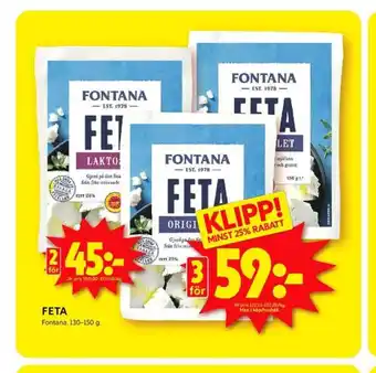 ICA Kvantum Fontana fetaost erbjuda