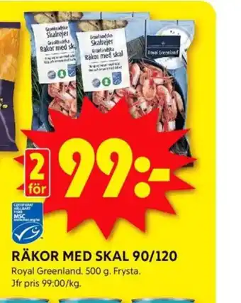 ICA Kvantum Royal greenland räkor med skal erbjuda