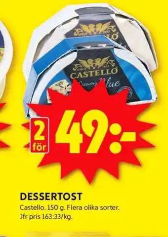 ICA Kvantum Castello dessertost erbjuda