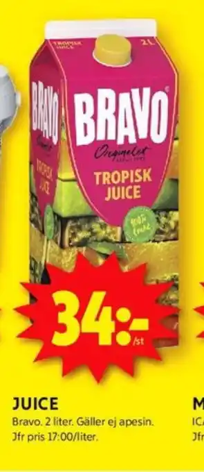 ICA Kvantum Bravo juice erbjuda