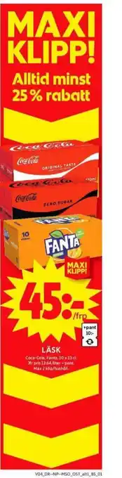 ICA Maxi Coca cola läskedryck erbjuda