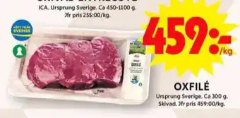 ICA Maxi Ica oxfilé erbjuda