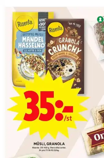 ICA Maxi Risenta granola erbjuda