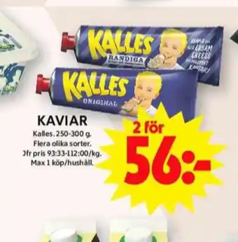 ICA Maxi Kalles kaviar erbjuda