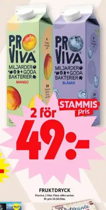 ICA Maxi Proviva fruktdryck erbjuda