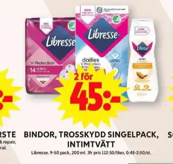 ICA Maxi Libresse bindor erbjuda
