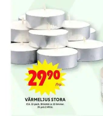 ICA Maxi Ica värmeljus erbjuda
