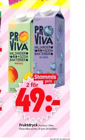 ICA Supermarket Proviva fruktdryck erbjuda