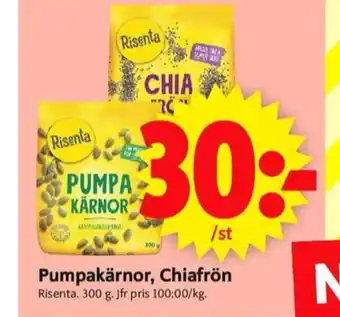 ICA Supermarket Risenta pumpakärnor erbjuda