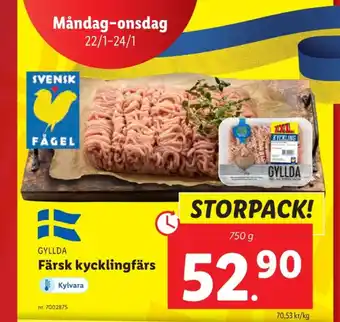 Lidl Gyllda kycklingfärs erbjuda