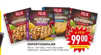 Willys Felix matpajer erbjuda