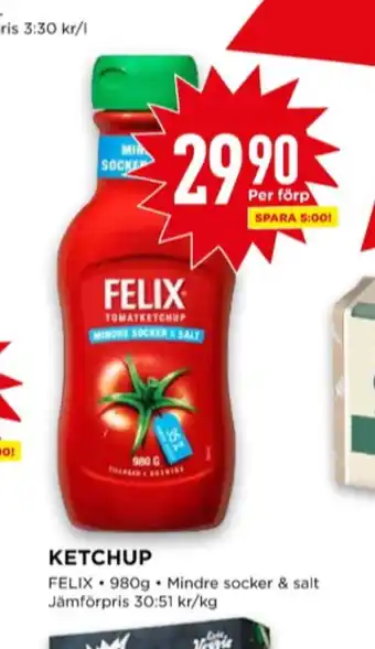Willys Felix ketchup erbjuda
