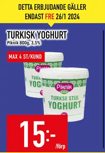 Matdax Turkisk yoghurt erbjuda