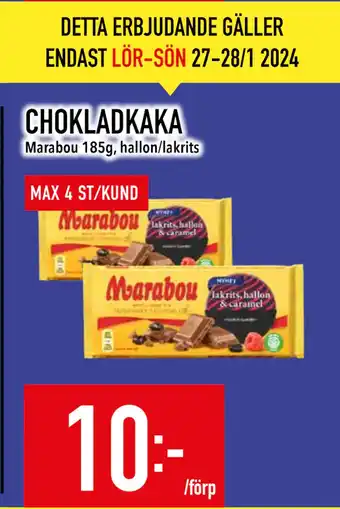 Matdax Chokladkaka erbjuda
