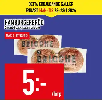 Matdax Hamburgerbröd erbjuda