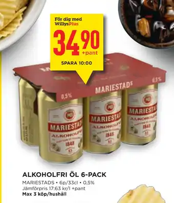 Willys Alkoholfri öl 6-pack erbjuda