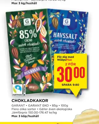 Willys Chokladkakor erbjuda