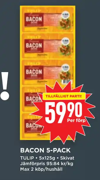 Willys Bacon 5-pack erbjuda