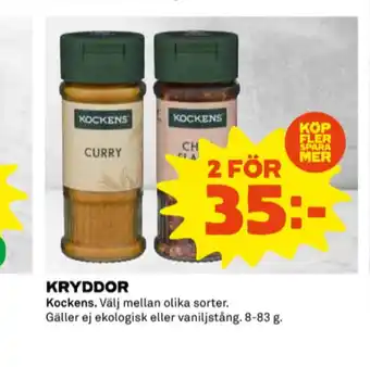 Coop Kockens kryddor erbjuda