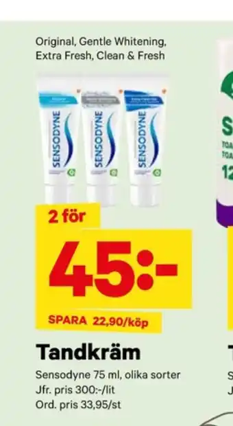 City Gross Sensodyne tandkräm erbjuda