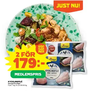 Stora Coop Kronfågel kycklingfilé erbjuda