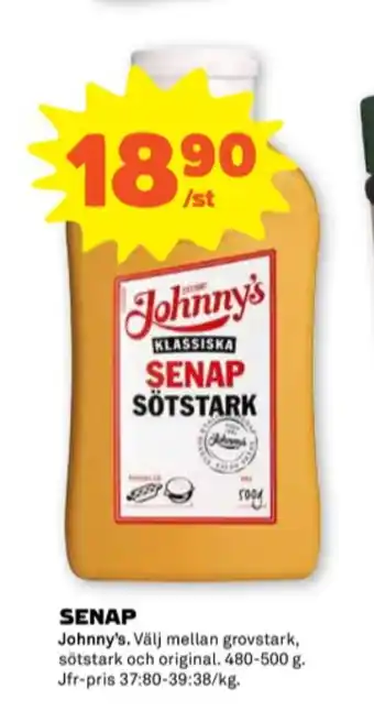 Stora Coop Johnnys senap erbjuda