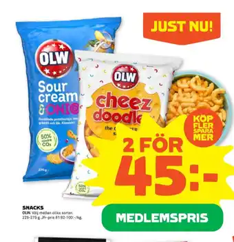 Stora Coop Olw chips sourcream & onion erbjuda