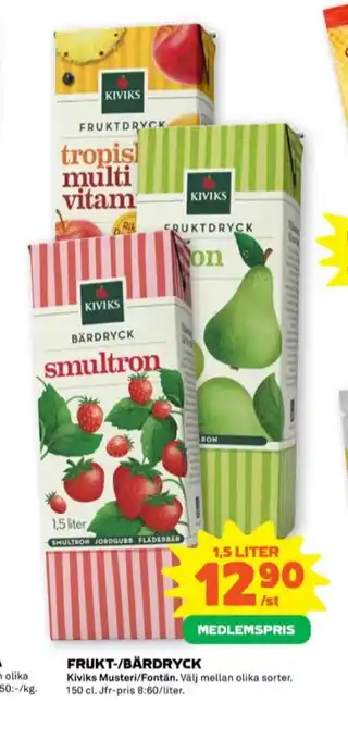 Stora Coop Kivik fruktdryck erbjuda