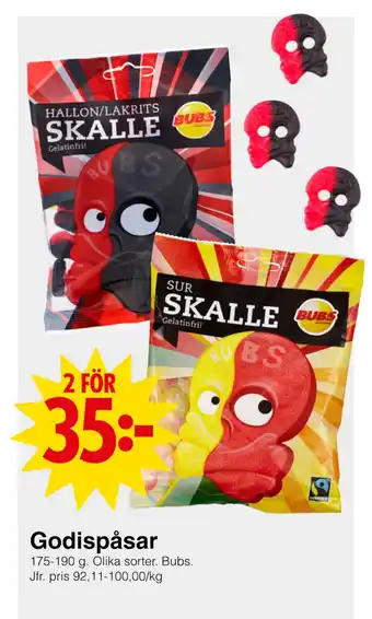 Matöppet Godispåsar erbjuda