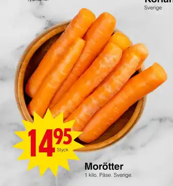 Matöppet Morötter erbjuda