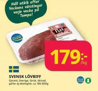 Tempo Svensk lövbiff erbjuda