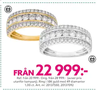 Albrekts Guld Ring i 18k guld med 49 diamanter 1,00 ct erbjuda