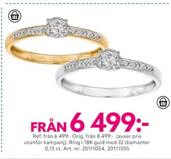 Albrekts Guld Ring i 18k guld med 32 diamanter 0,15 ct erbjuda
