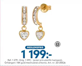 Albrekts Guld Örhängen i 18k guld med kubisk zirkonia erbjuda