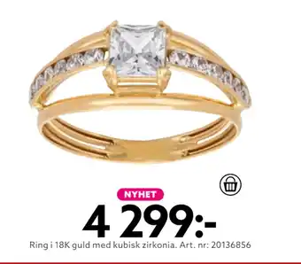 Albrekts Guld Ring i 18k guld med kubisk zirkonia erbjuda