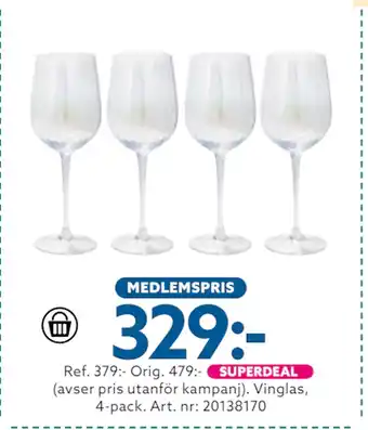 Albrekts Guld Vinglas, 4-pack erbjuda