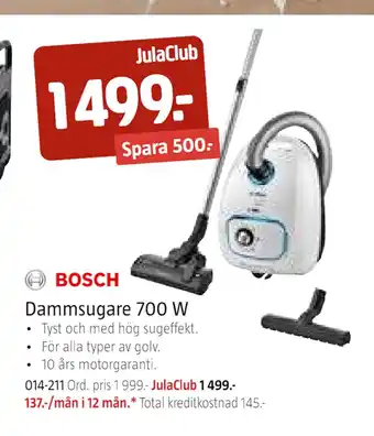 Jula Dammsugare 700 w erbjuda