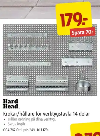 Jula Krokar/hållare för verktygstavla 14 delar erbjuda