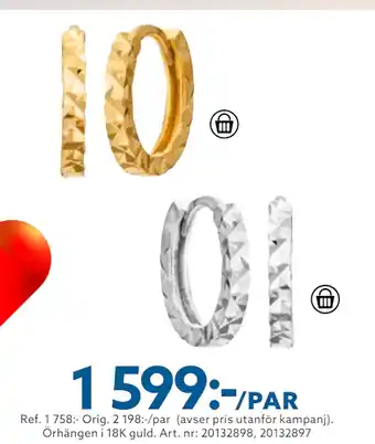 Albrekts Guld Örhängen i 18k guld erbjuda