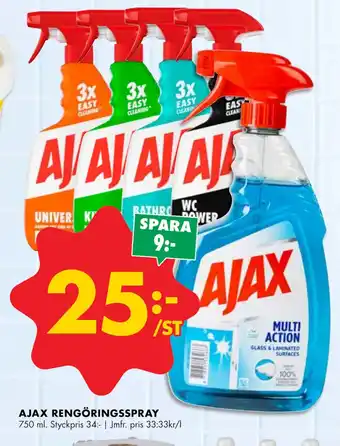 ÖoB Ajax rengöringsspray erbjuda