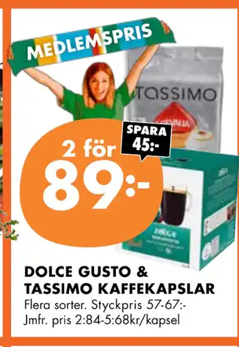 ÖoB Dolce gusto & tassimo kaffekapslar erbjuda