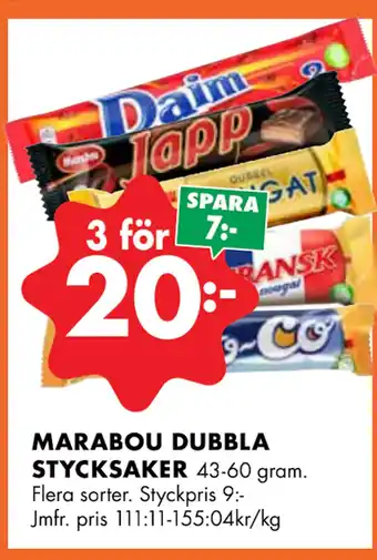ÖoB Marabou dubbla stycksaker erbjuda