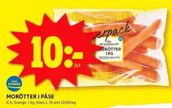 ICA Kvantum MORÖTTER I PÅSE erbjuda