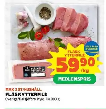 Coop Extra FLÄSKYTTERFILÉ erbjuda