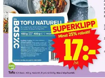 ICA Supermarket Tofu erbjuda