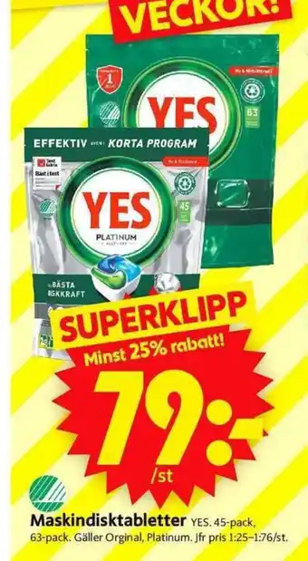 ICA Supermarket Maskindisktabletter erbjuda