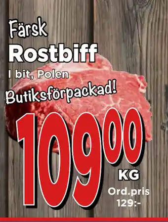 Supergrossen Rostbiff erbjuda